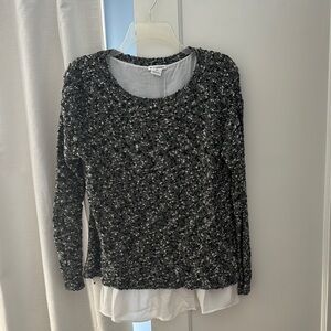 Women's Black and White Sweater